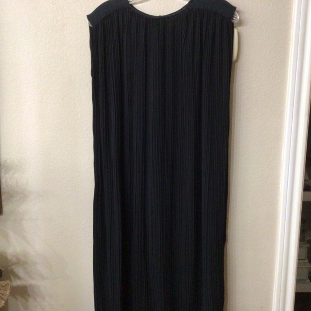 Black Pleated Midi Dress